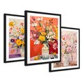 Zestaw obrazy w ramie 40x50 galeria - kwiaty, wazon, akwarela, pastele - rama czarna