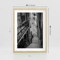 Plakat w ramie 30x40 - Magiczne spacery - uliczka, perspektywa - rama drewno
