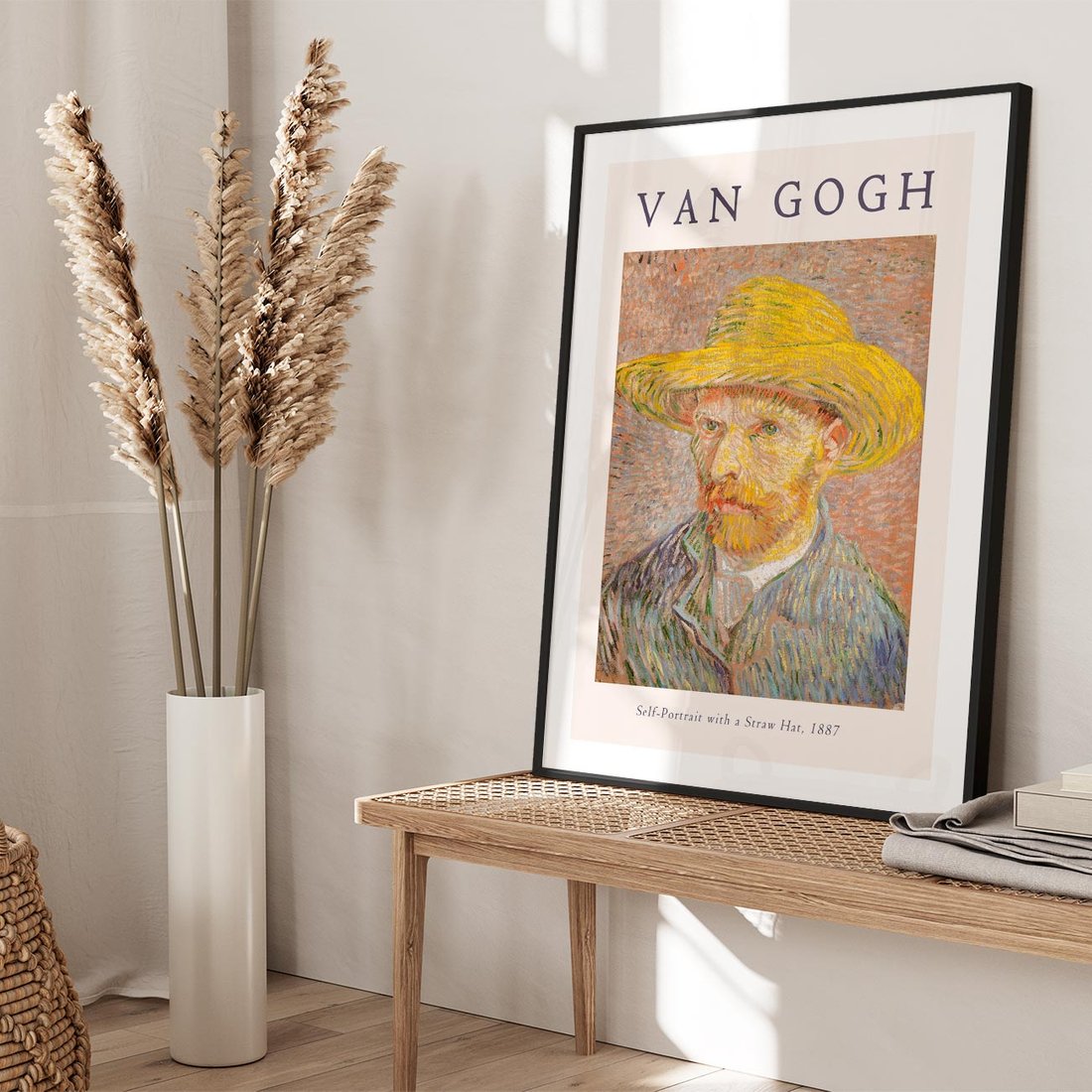 Plakat w ramie 40x50 - Autoportret van Gogha - van gogh, autoportret - rama czarna