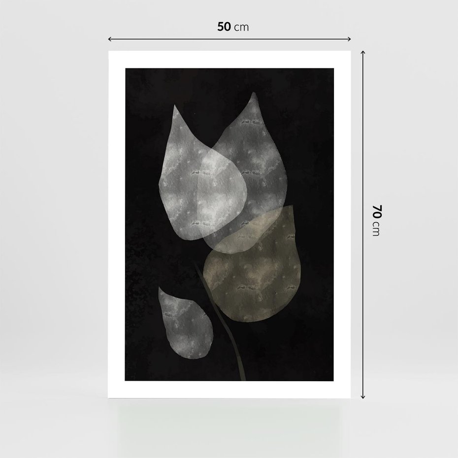 Plakat bez ramy 50x70 - Mroczne Złudzenia - abstrakcyjne liście, mroczna atmosfera