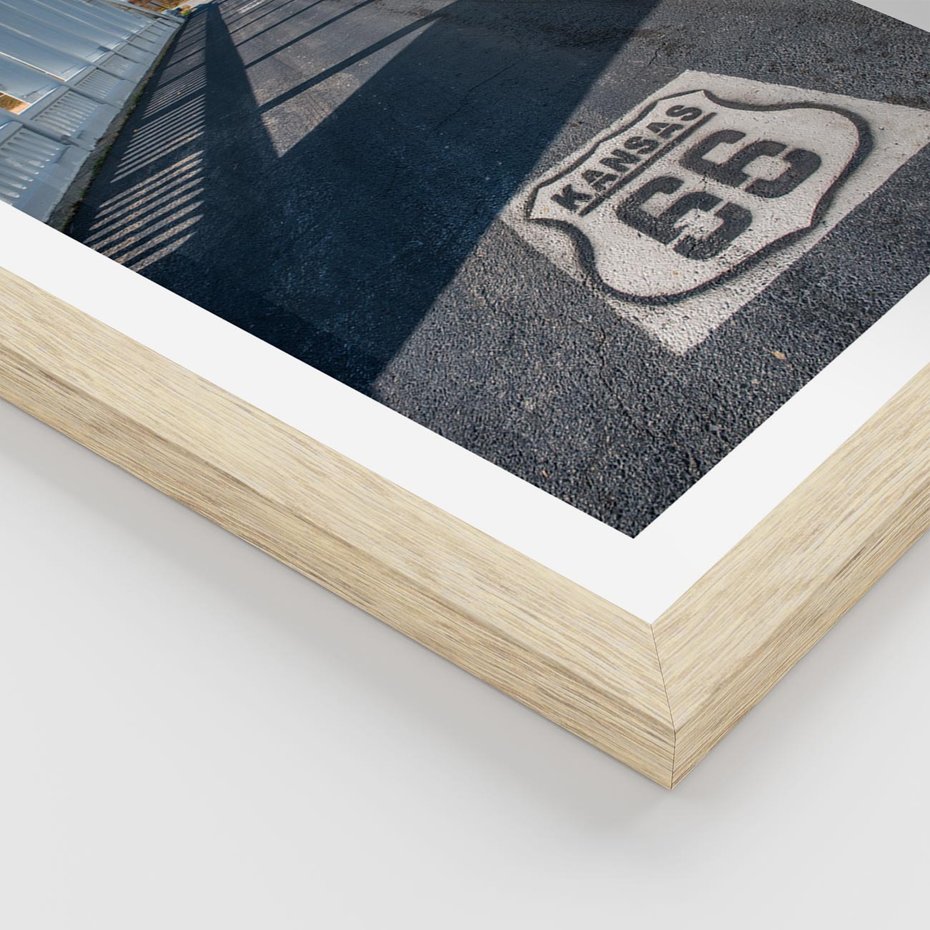 Plakat w ramie 30x40 - Kansas i Route 66 - Kansas, route 66 - rama drewno