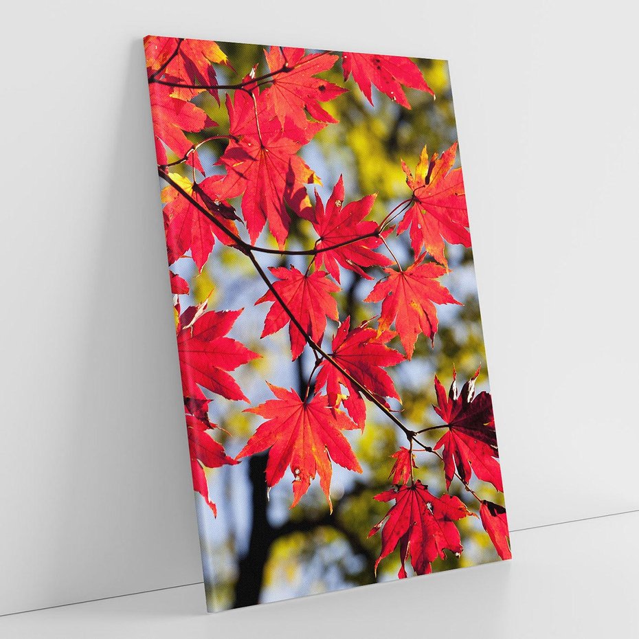 Obraz na płótnie 70x100 - Jesienny Urok Drzewa i Opadających Liści - drzewo, liście