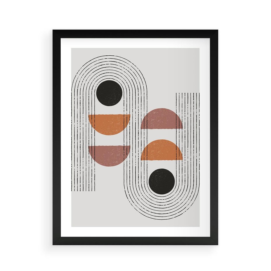 Plakat w ramie 50x70 - Nowoczesna Abstrakcja - geometria, grafika - rama czarna