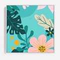 Obraz w ramie 50x50 - Kwiatowy Impuls - pastelowa kompozycja, kwiaty - rama biała