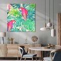 Obraz na płótnie 40x40 - Egzotyczna Przygoda - tropikalne, liście