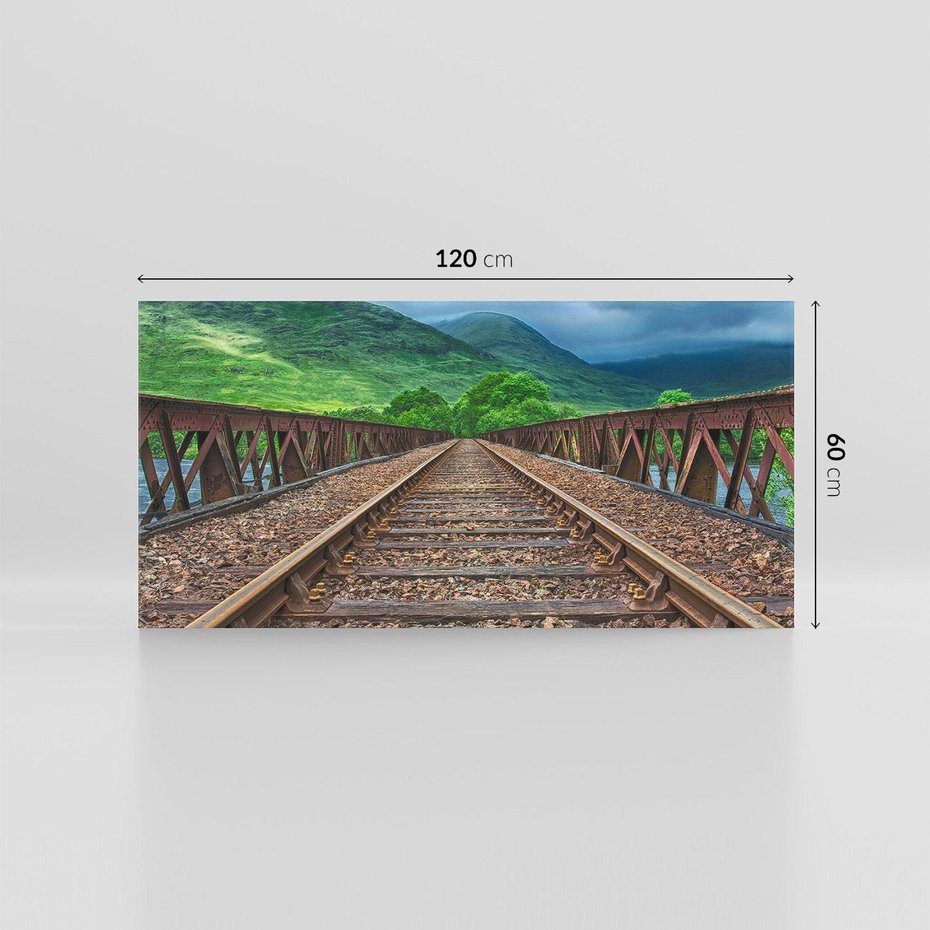 Obraz na płótnie 120x60 - Most Kolejowy - Tropy Podróży w Nocnej Ciszy - most, kolej