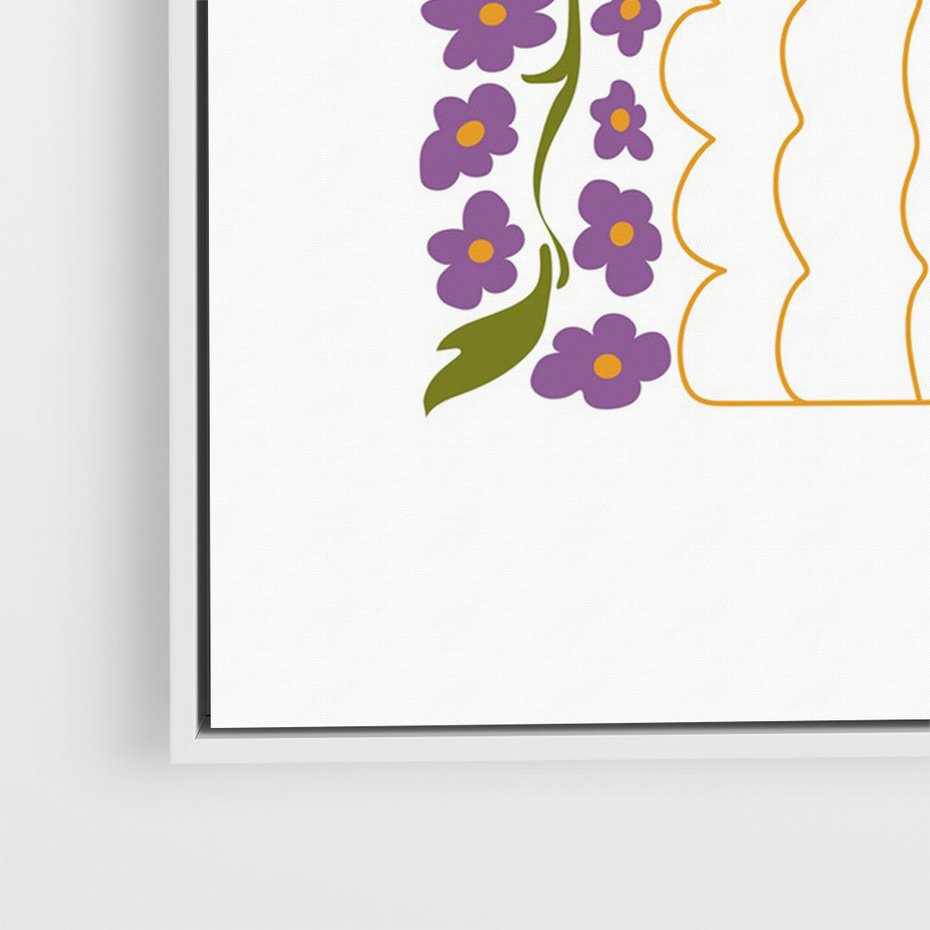 Obraz w ramie 80x120 - Witalność Kwiatów - kwiaty w wazonie, minimalistyczna kompozycja - rama biała