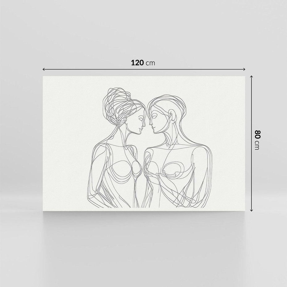 Obraz na płótnie 120x80 - Dialog z cieniami duszy - sztuka one line art, jedna kreska