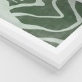 Plakat w ramie 30x40 - Zieleń Odpoczynku - zielony plakat, nieregularne splątane linie - rama biała