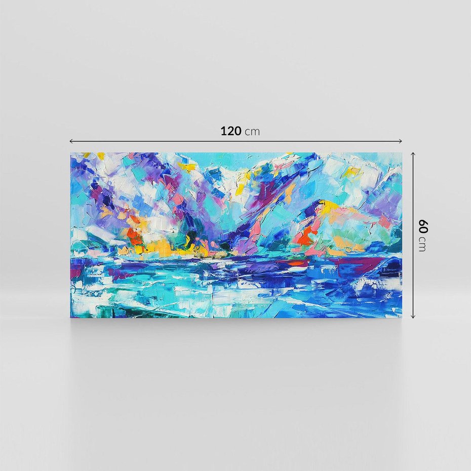 Obraz na płótnie 120x60 - Mistyka Górskich Marzeń - abstrakcja, pejzaż gór