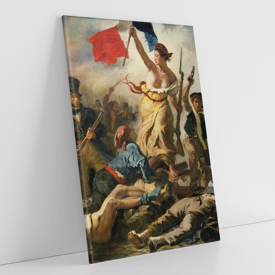 Obraz na płótnie 70x100 - "Wolność prowadząca lud" Eugène Delacroix - Reprodukcja - reprodukcja, obraz na płótnie
