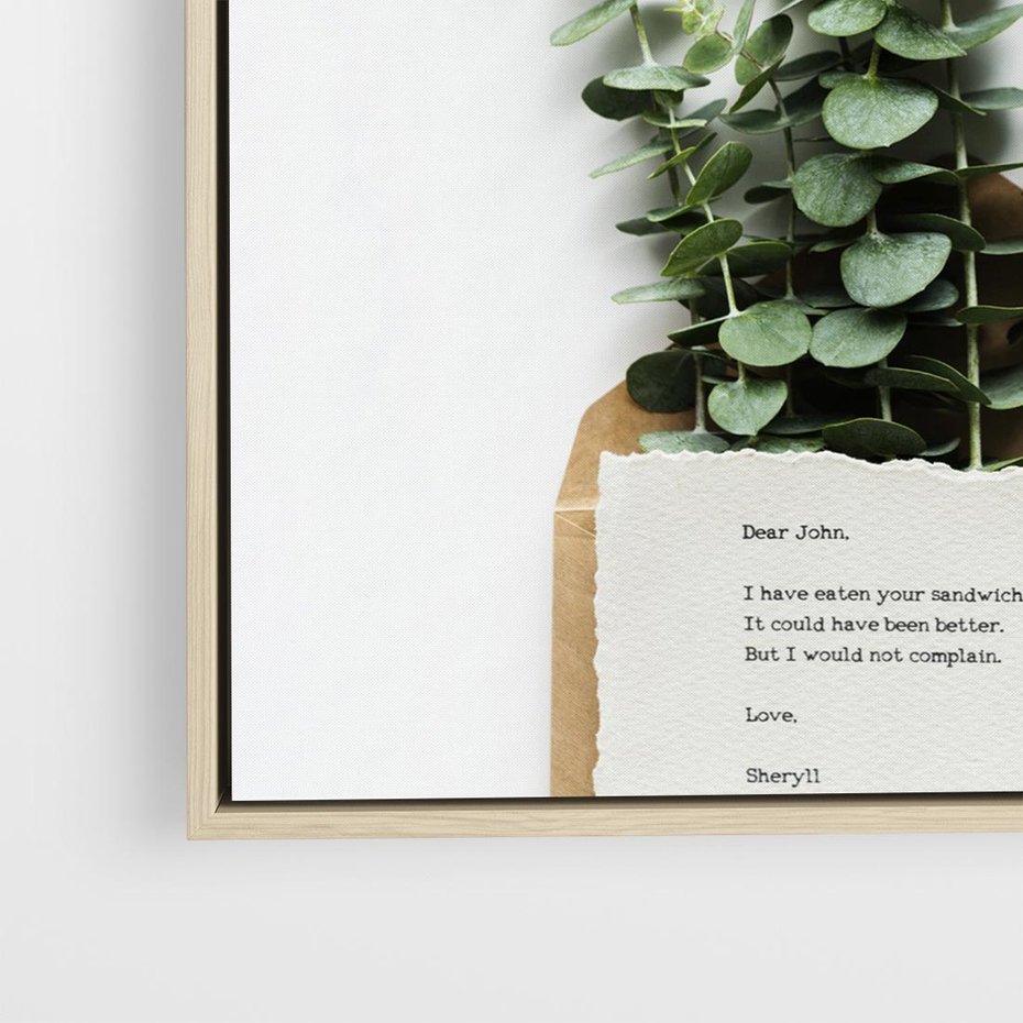 Obraz w ramie 80x80 - Eukaliptusowa harmonia - eukaliptus, liście - rama drewno