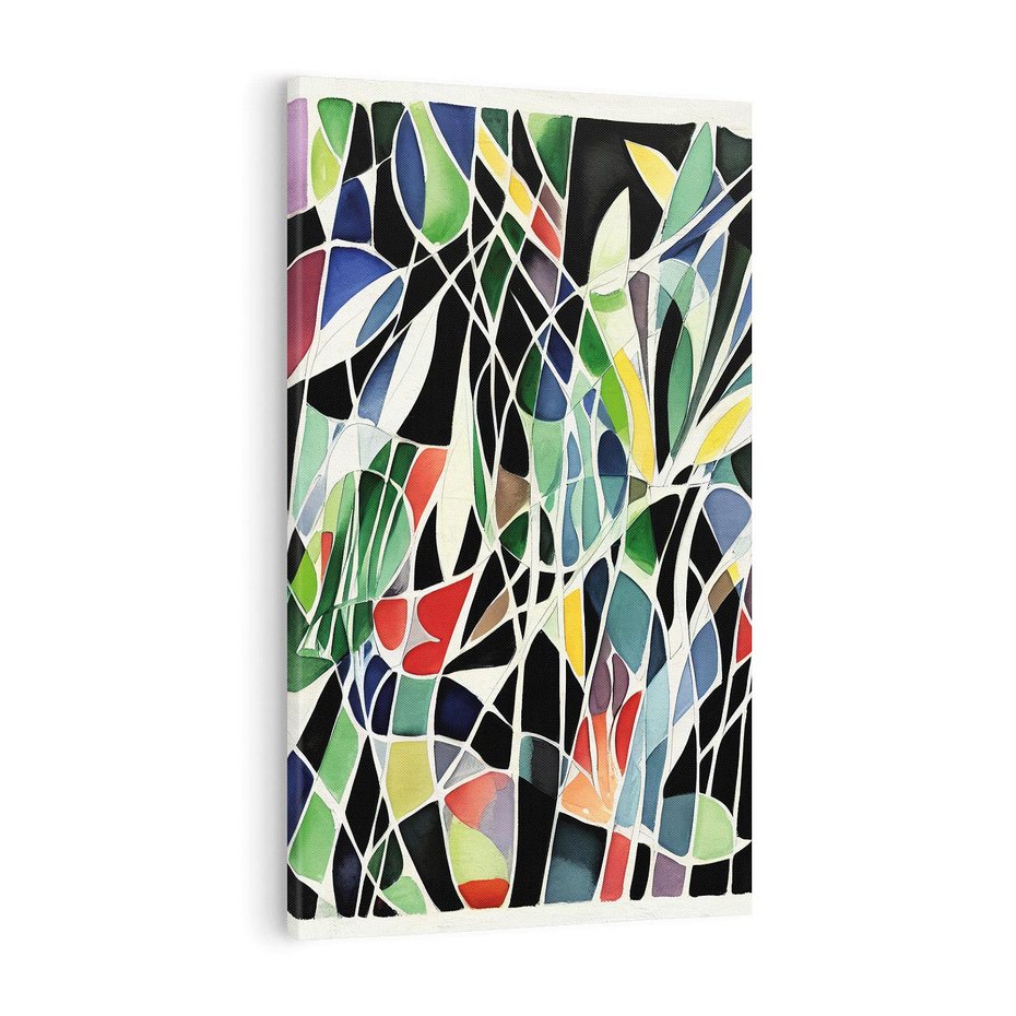 Obraz na płótnie 50x70 - Taniec Plam i Kształtów - abstrakcyjny akwarelowy obraz, plamy