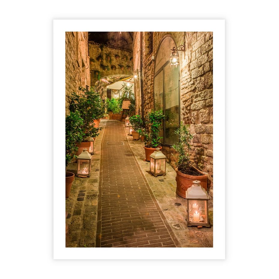Plakat bez ramy 30x40 - Perspektywa Uliczki Miejskiej - uliczka, perspektywa