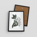 Plakat w ramie 30x40 - Grono Abstrakcji - minimalistyczny plakat, winogrona - rama czarna