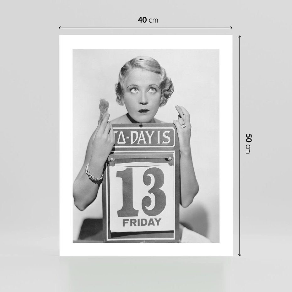 Plakat bez ramy 40x50 - Czy to Pech - retro zdjęcie, czarno białe