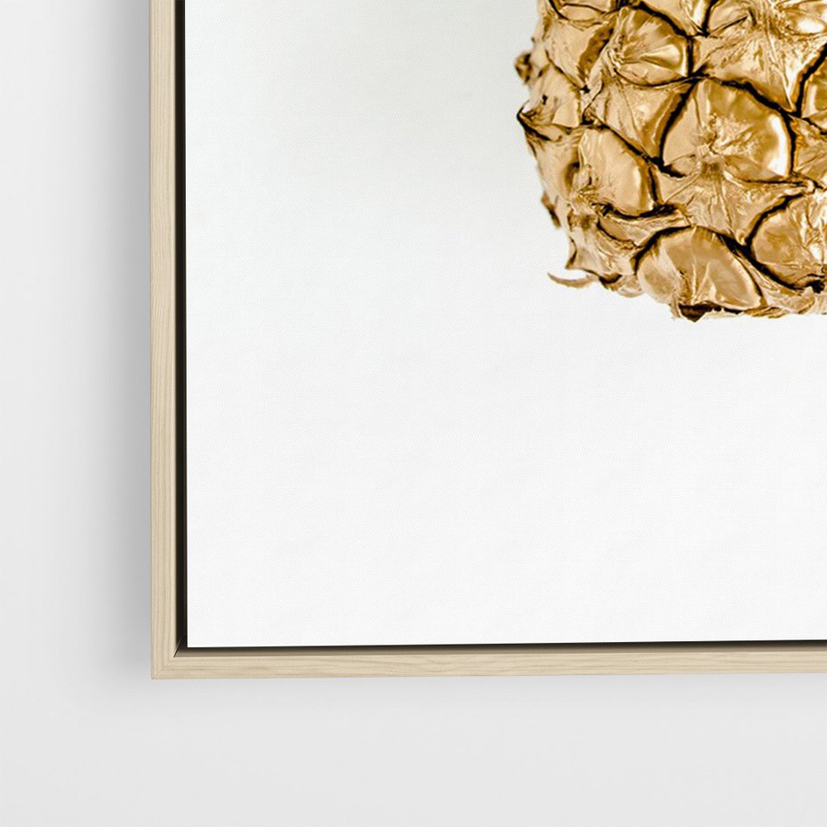 Obraz w ramie 70x100 - Ekskluzywny Akcent - złoty, ananas - rama drewno