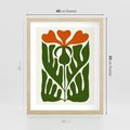Plakat w ramie 40x50 - Minimalistyczny Urok Kwiatu - kwiat, sztuka nowoczesna - rama drewno