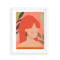 Plakat w ramie 40x50 - Kobieca Refleksja - nowoczesny plakat, styl retro - rama biała