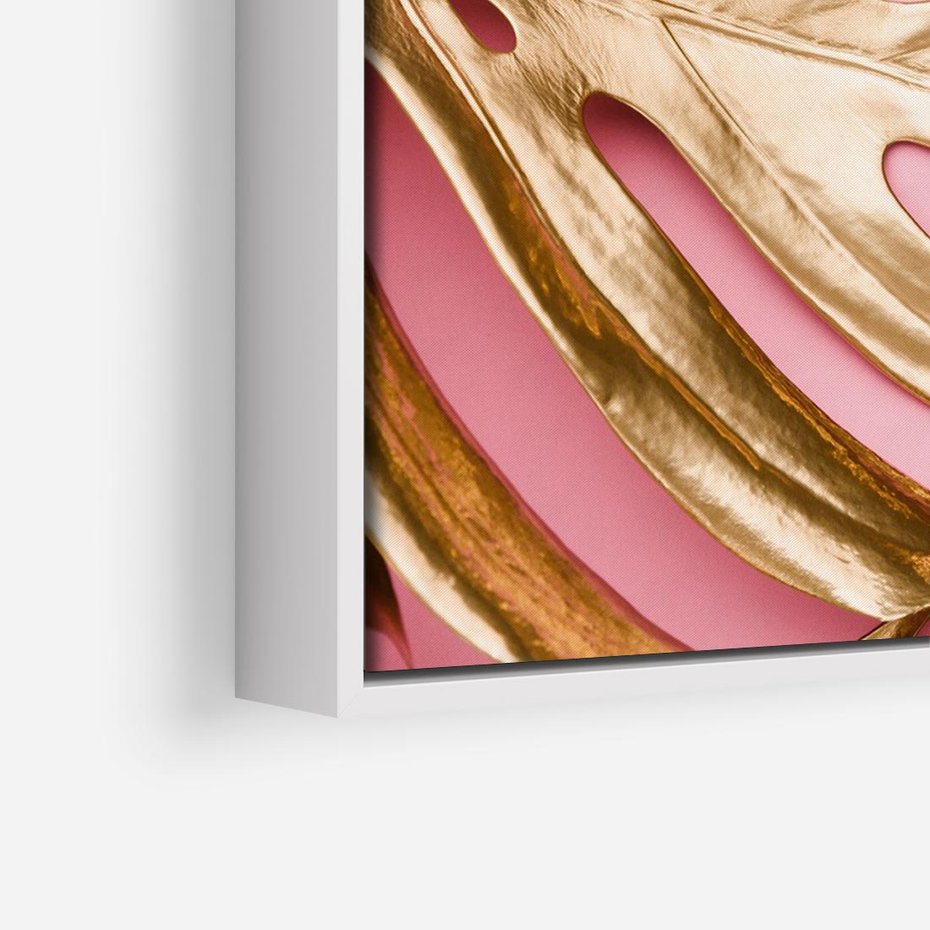 Obraz w ramie 100x70 - Przyjemność w Naturze - złote, liście - rama biała