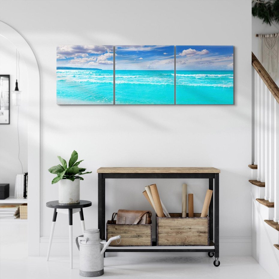 Obraz na płótnie 150x50 - Idylliczna plaża nad morzem - plaża, morze