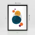 Plakat w ramie 30x40 - Kolorowe Plam z Czarnymi Liniami - kolorowe plamy, szkic - rama czarna