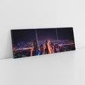Obraz na płótnie 120x40 - Nocne oświetlenie miasta - miasto, noc