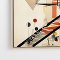 Obraz w ramie 50x70 - Kolorowe Wnętrza Inspiracji - abstrakcyjny obraz, jak kandinsky - rama drewno