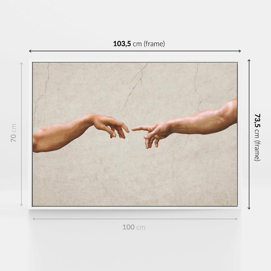 Obraz w ramie 100x70 - Antyczna Twórczość - inspiracja, Michał Anioł - rama biała