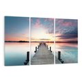 Obraz na płótnie 120x80 - Złote zachody słońca - jezioro, molo