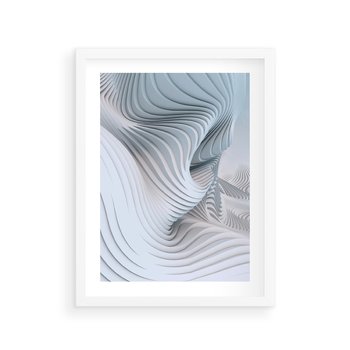 Plakat w ramie 40x50 - Abstrakcyjne Przestrzenie - geometria, 3D - rama biała