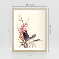 Plakat w ramie 40x50 - Szept Japonii - japońska sztuka, ptak - rama drewno
