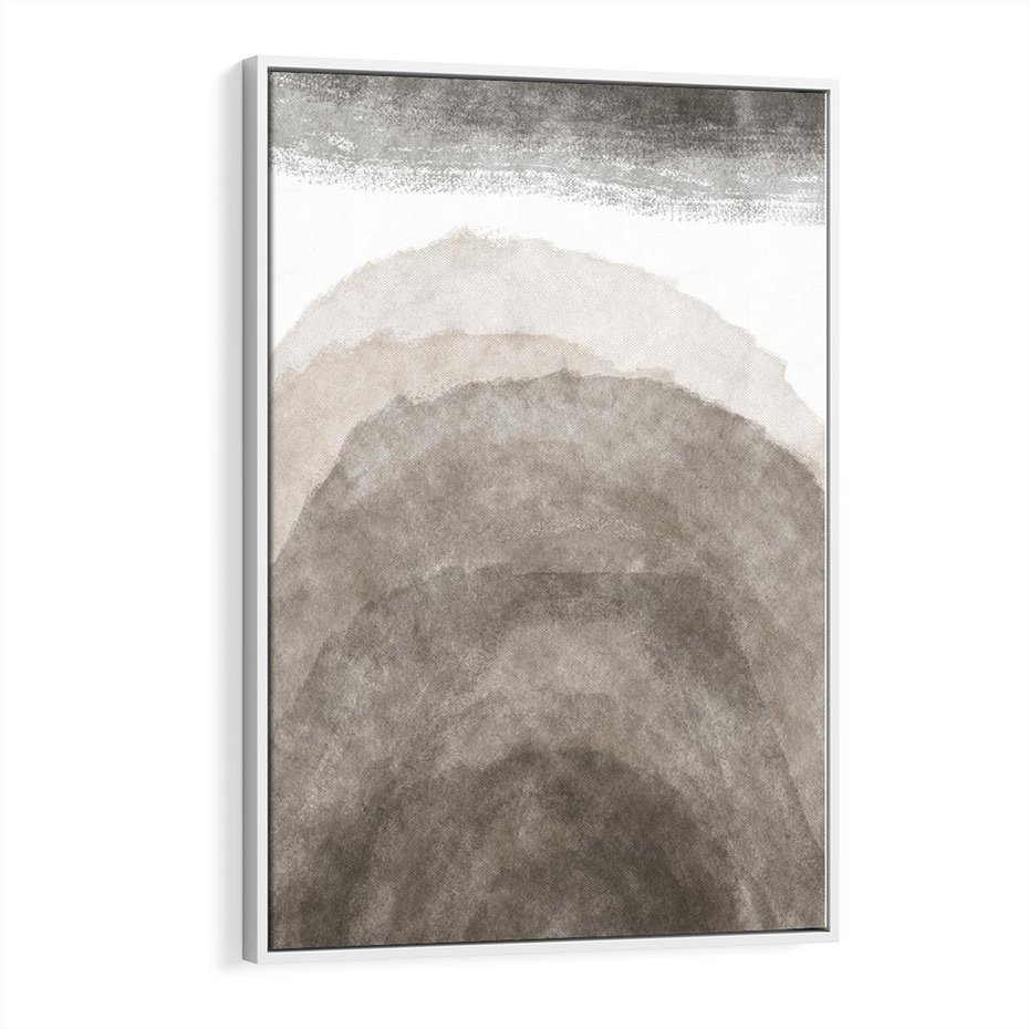 Obraz w ramie 50x70 - Przenikające Kształty - rozmyte cienie, abstrakcja - rama biała