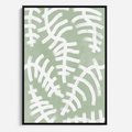 Obraz w ramie 70x100 - Oaza Zieleni - zielona abstrakcja, zgaszona zieleń - rama czarna