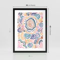 Plakat w ramie 30x40 - Eksploracja Etnicznych Granic - kolorowe etniczne wzory, tęczowe żywe kolory - rama czarna