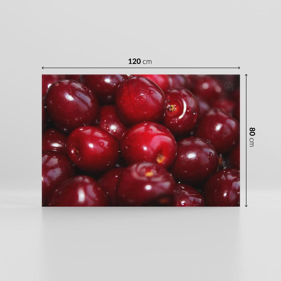 Obraz na płótnie 120x80 - Wiśnie Owocowa Rozkosz - wiśnie, owoce