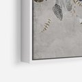 Obraz w ramie 120x80 - Sploty losu na płótnie - kompozycja boho piór, indiańskie pióra - rama biała
