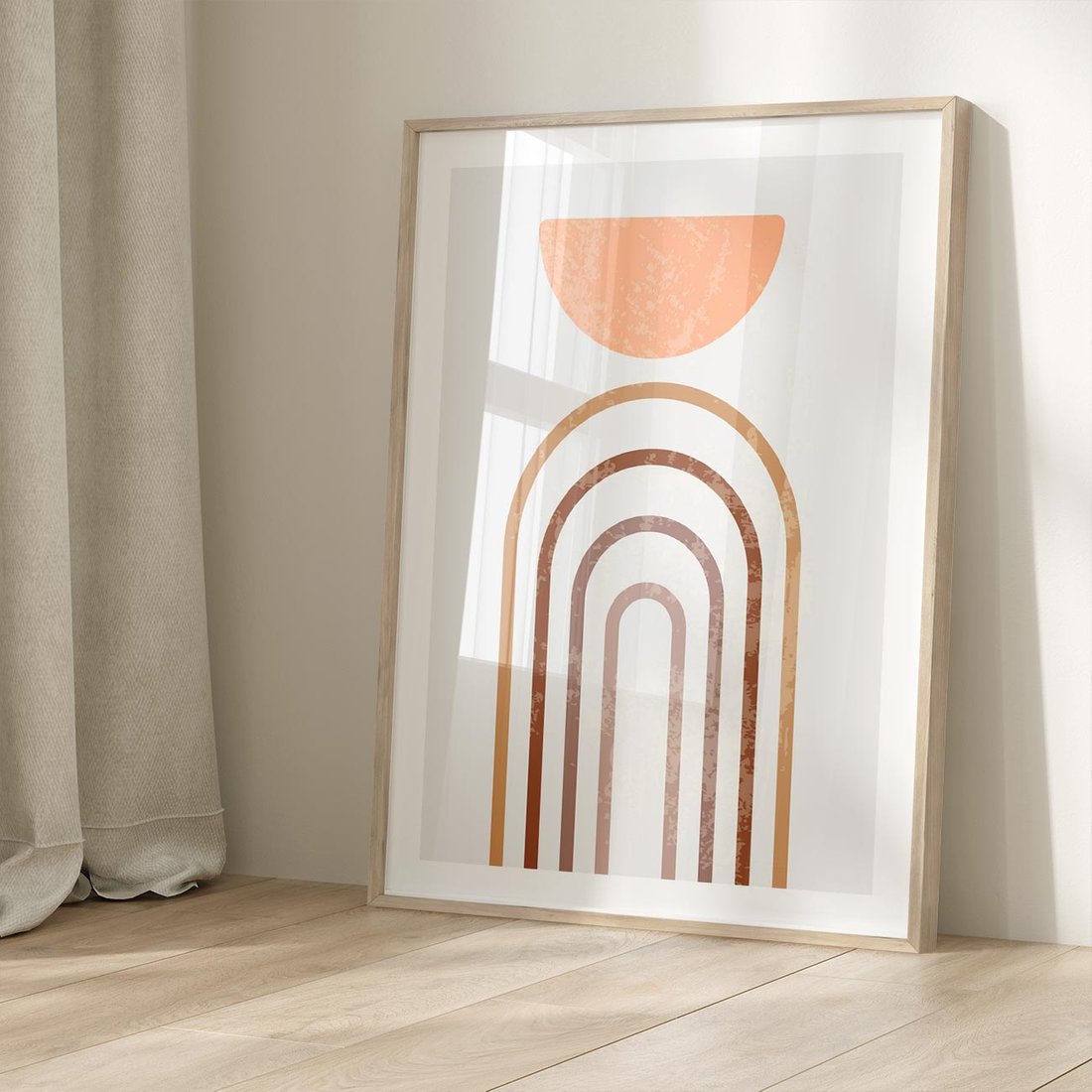 Plakat w ramie 50x70 - Geometryczny Blask Złota - grafika, złoto - rama drewno