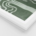 Plakat w ramie 30x40 - Inspirujące Zawiłości Zieleni - abstrakcyjny kształt, zielony plakat - rama biała