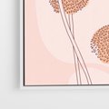 Obraz w ramie 50x50 - Rozkwitające Emocje - minimalistyczny plakat, pudrowe kwiaty - rama biała