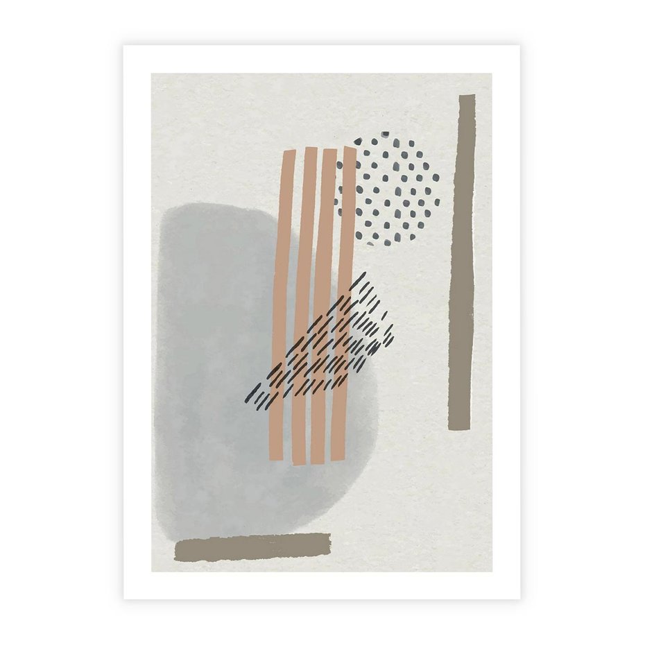 Plakat bez ramy 40x50 - Nowoczesna Abstrakcja: Delikatne Beże - abstrakcja, nowoczesna sztuka