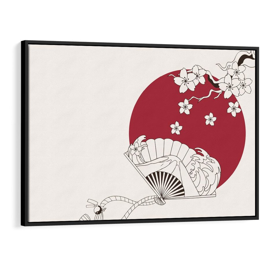 Obraz w ramie 100x70 - Orientalna Harmonia - japandi, japonia - rama czarna