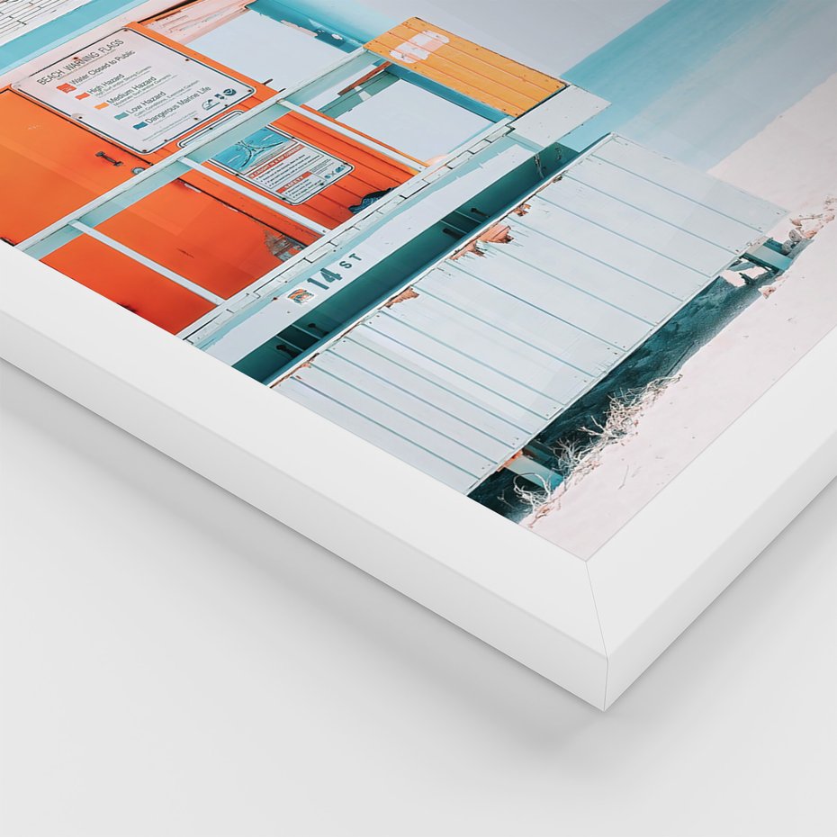 Zestaw obrazy w ramie 50x70 galeria - Plaża, podróże, wakacje, surfing, auto - rama biała