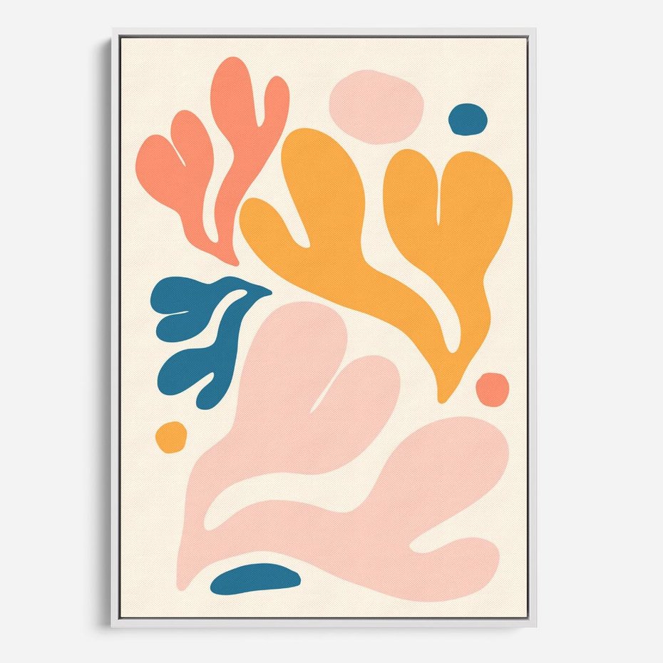 Obraz w ramie 70x100 - Granice Inspiracji - abstrakcyjne dziwne formy, nowoczesny plakat - rama biała