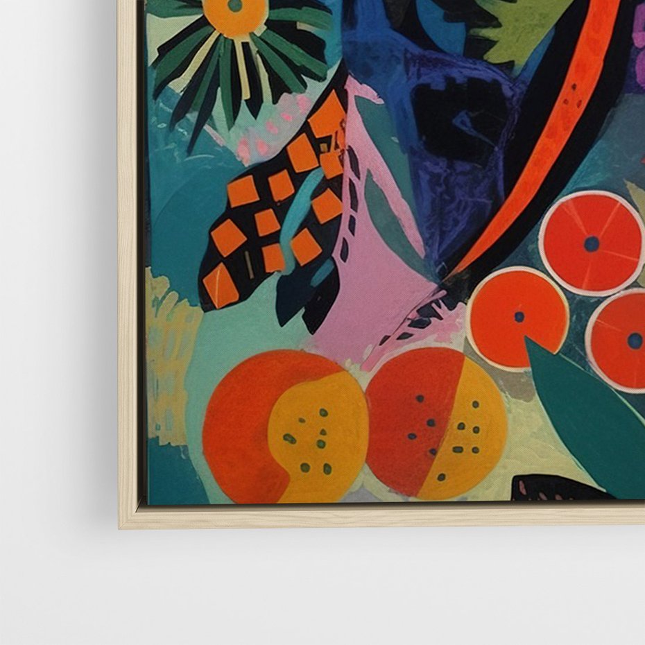 Obraz w ramie 50x70 - Echa Nietuzinkowych Wzorców - abstrakcyjny obraz olejny, jak picasso - rama drewno