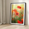 Plakat w ramie 30x40 - Makowa Pasja - maki, kwiaty - rama czarna