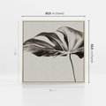 Obraz w ramie 50x50 - Szepczący Liść - szkic, czarno biały - rama drewno