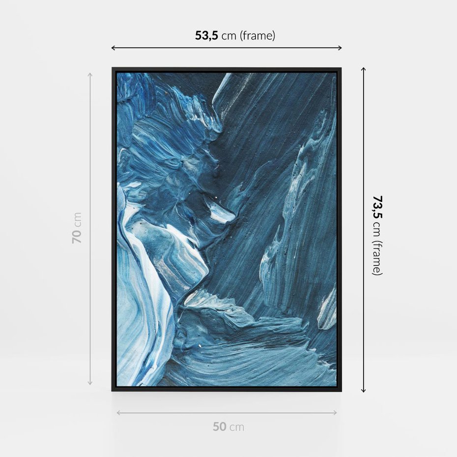 Obraz w ramie 50x70 - Wyrazista abstrakcja w akwareli - abstrakcja, akwarela - rama czarna