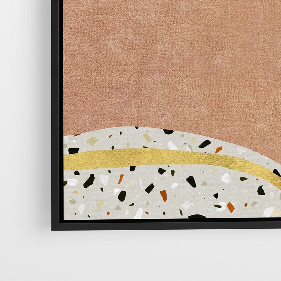 Obraz w ramie 50x50 - Tańczący w deszczu pigmentów - abstrakcyjne formy, rozlane farby - rama czarna