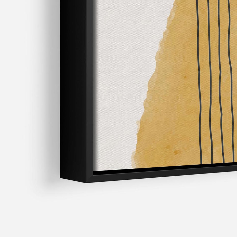 Obraz w ramie 50x50 - Migocące Impulsy - abstrakcyjna akwarelowa plama, nieregularne kreski - rama czarna